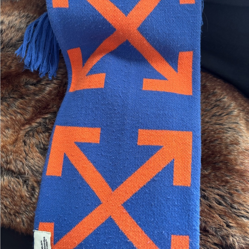 Off-White Blue and Orange Arrow Scarf